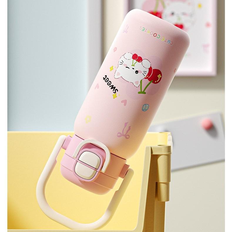 High-Quality Cartoon Thermos Cup with Straw