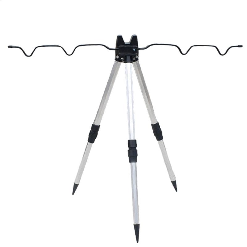Fishing Rods Stand Tripod Holder Telescopic Aluminum Alloy Fishing Pole Bracket 4 Groove Fishing Rods Holder Fishing Accessories