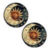 Huaqianguhh 2PCS Car Coasters, Decorative Silicone Non-Slip Auto Accessories, Reusable Stain-Resistant Thermal Pads, for Home Bar Kitchen