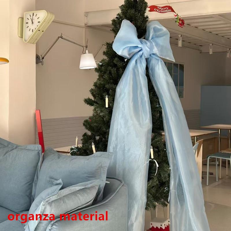 Large Christmas Bow Tie Hanging Pendant For Christmas Tree Organza Bow Decor Diy Outdoor Bowknot 2026  Year Partydecor