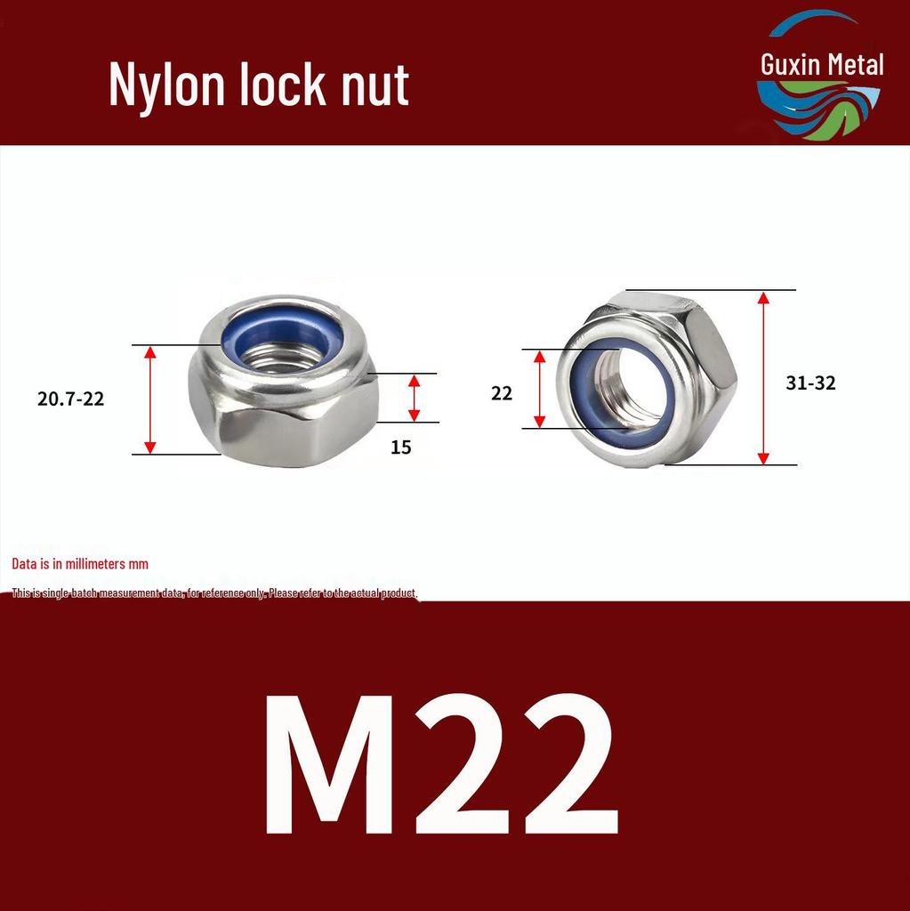 Stainless Steel Self-locking Nylon Lock Nut DIN985, M3-M30, Anti-slip/loosening.