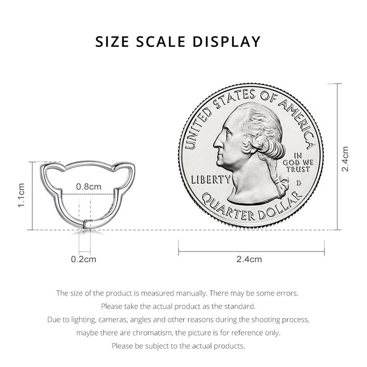 WOSTU 925 Sterling Silver Simple Cute Cat Earrings for Women Fine Jewelry