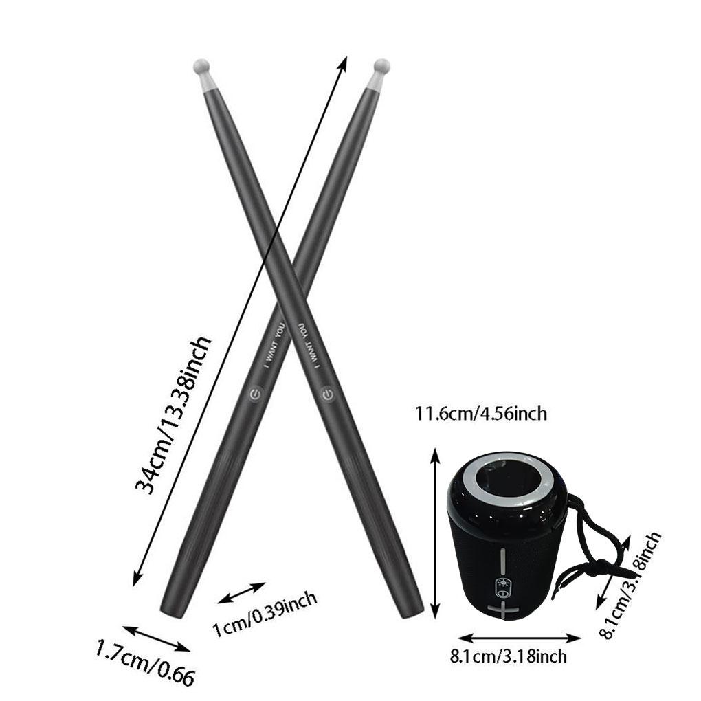 Somatosensory Drum Kit Portable Air Electronic Hand Practice Drumsticks Musical Instrument with Control Console