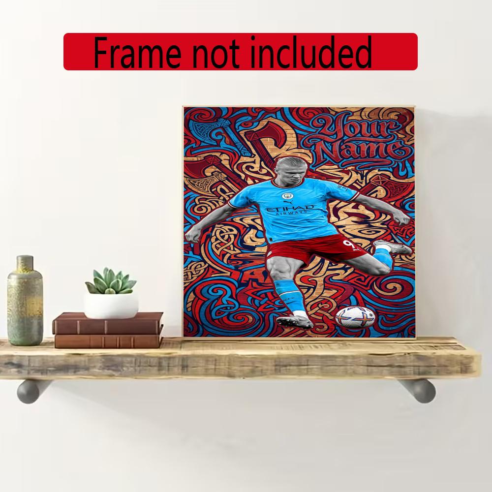 Haaland Customize Your Name Diamond Painting Round Diamond Diy Frameless Holiday Artwork Suitable For Home Office Wall Decoration