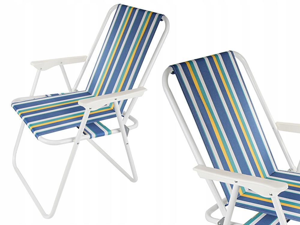 Folding Beach Chair Green Stripes (6)