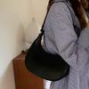 Mini Crescent Shoulder Bag Women PU Leather Crossbody Urban Minimalist Small Handbag Daily Use