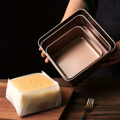 3pcs/set Durable Metal Square Cake Pan Set 7inch 8inch 9inch Perfect for Baking Cakes, Brownies, and More - Essential Kitchen Tool for Home Bakers