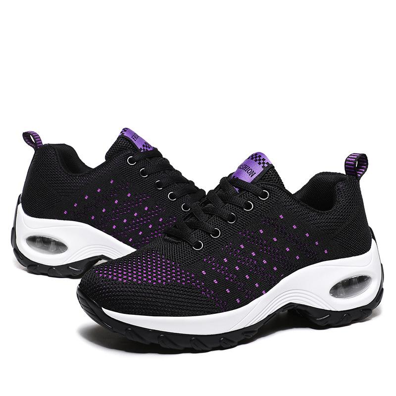Large Size Women's Shoes Four Seasons Breathable Non-slip Fly-woven Women's Shoes Shock-absorbing Fly-woven High-soled Air Cushion Women's Shoes