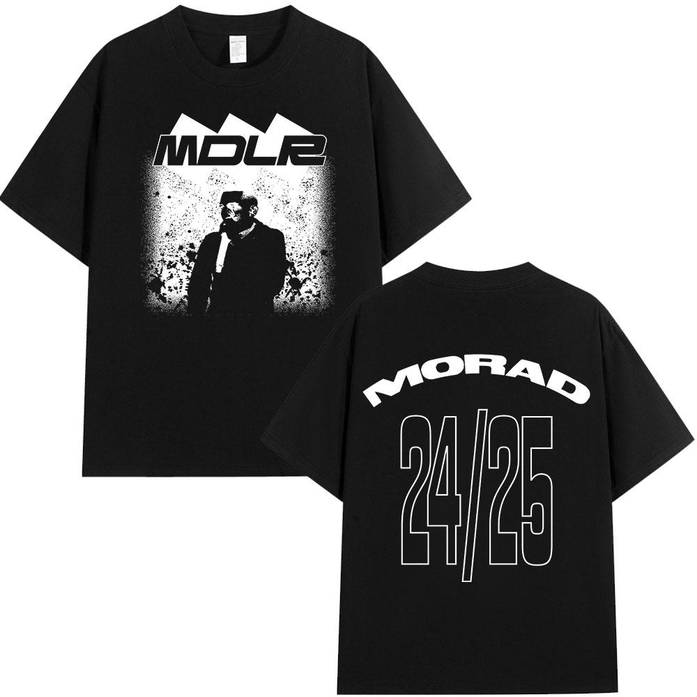 Rappare Morad M.D.L.R Grafisk T-shirt Herr Dam Kläder Mode Hip Hop Vintage T-shirt Bomull Oversize Kortärmad T-shirts