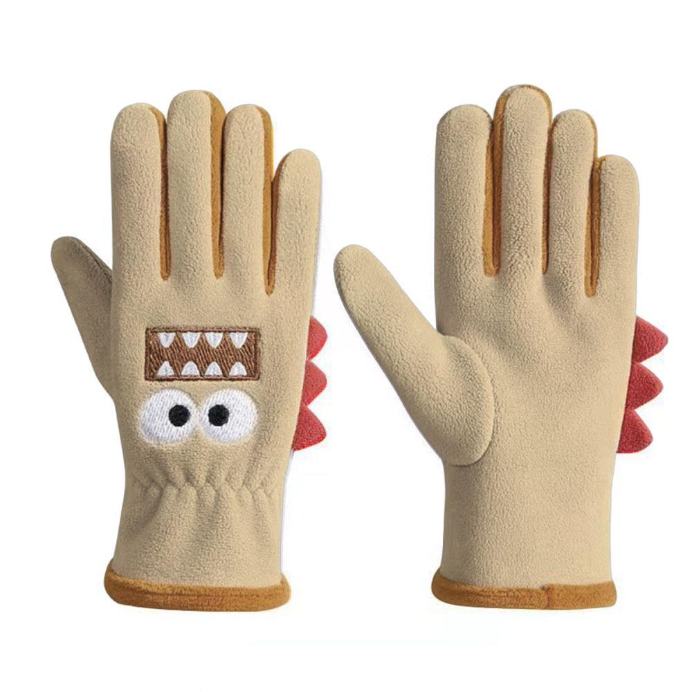 Windproof Student Wrist Gloves Cartoon Children Cycling Gloves Full Fingers Gloves  Autumn Winter