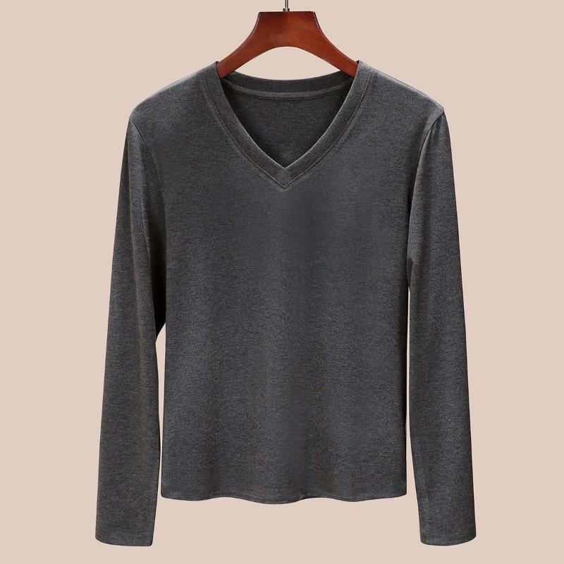 

Черная футболка с длинным рукавом из тенселя, нижняя рубашка для женщин, тонкая внутренняя одежда для ношения с новой осенней одеждой высокого класса. XXXL