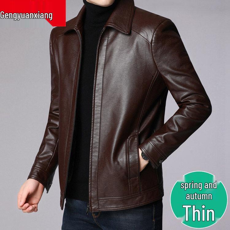 Herren Echtlammfell Lederjacke - Frühling, Herbst, Winter 2025, Lässige Oberbekleidung für Männer mittleren Alters, Perfekt für Papa.