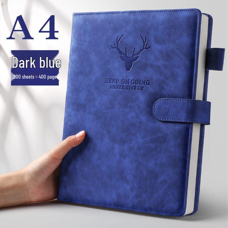 Custom Logo A5 Soft Leather Notebook with Deer Head for Business Meetings