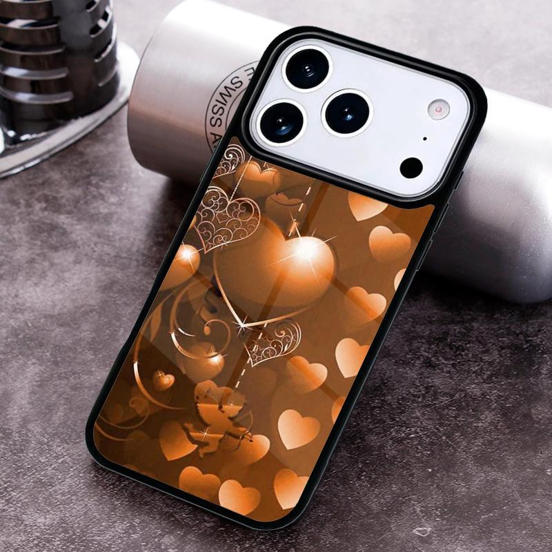 Latte Love Coffee Heart Phone Case for iPhone 17 16 15 Pro Max Air 14 13 12 11 Plus Shockproof Capa Cover