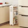 Space-Saving 3-Tier Kitchen and Bathroom Cart with Side Rails and Lockable Wheels, White