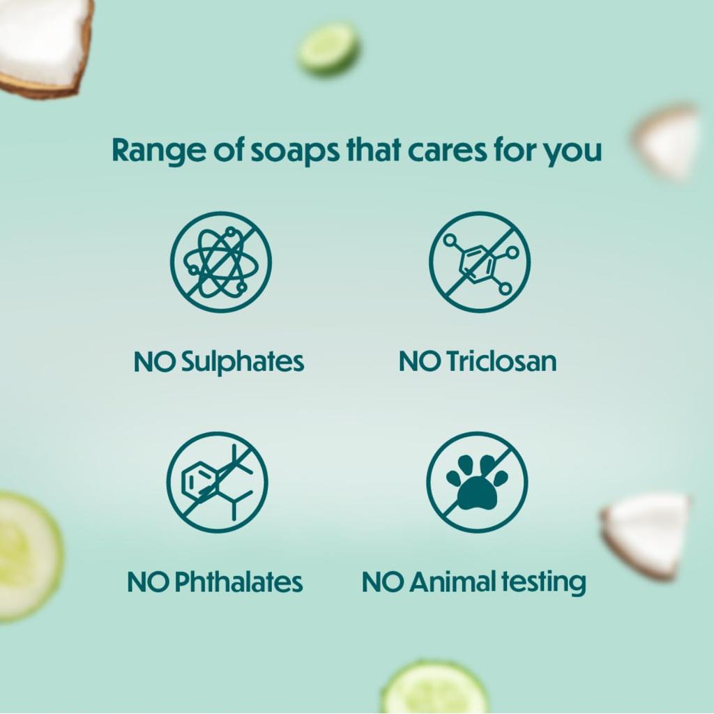 Himalaya Savon Rafraîchissant Concombre et Coco pour Gel Douche, Barre de 125g, Savon Nourrissant pour les Soins de la Peau pour une Peau Douce et Lisse, Lot de 1