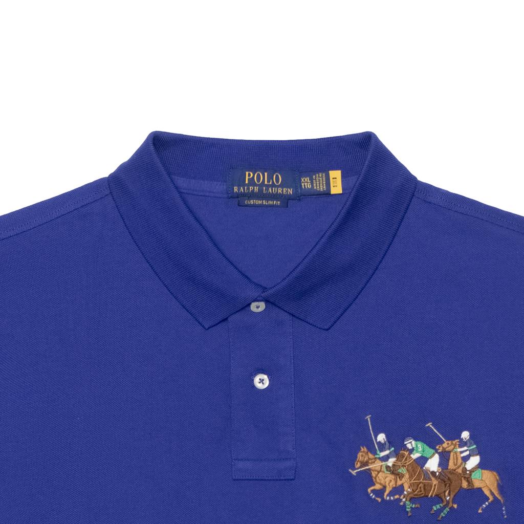Polo Ralph Lauren Solid Color Animal Embroidery Print Short Sleeve Polo Shirt Men tops Blue MNPOKNI1N821556-400