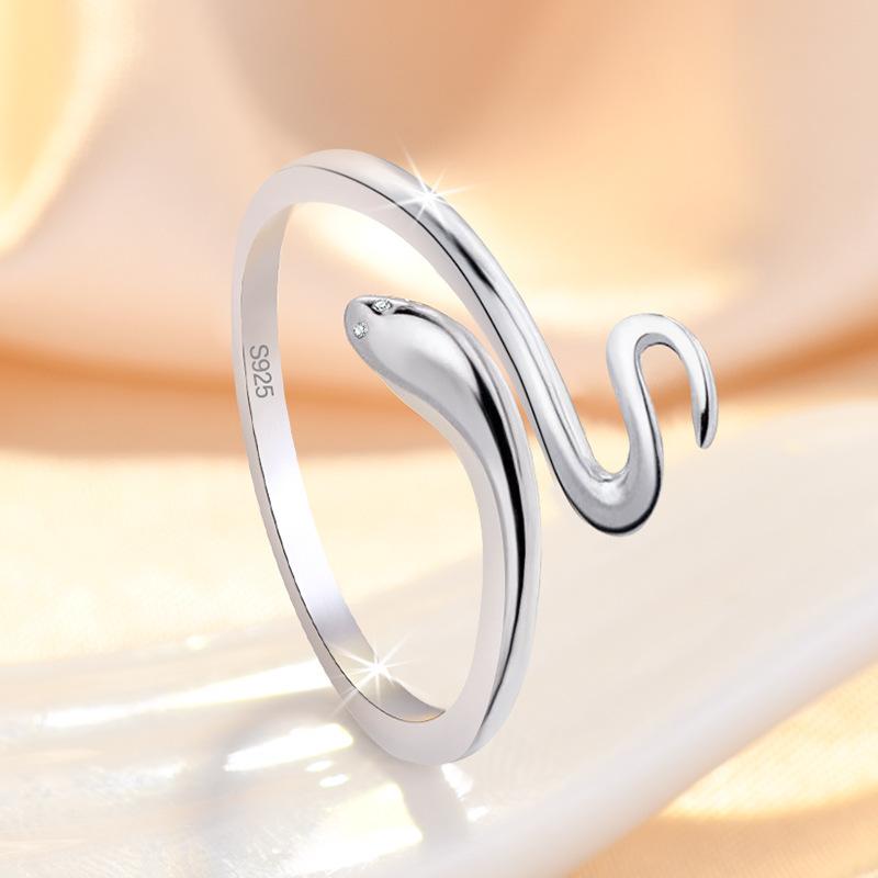 Fashion Ladies Simple Snake Adjustable Open Rings Jewelry