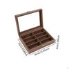 Eyeglass Display Box Eyewear Holder PU Leather Glass Lid Wood Eyeglasses Storage Glasses
