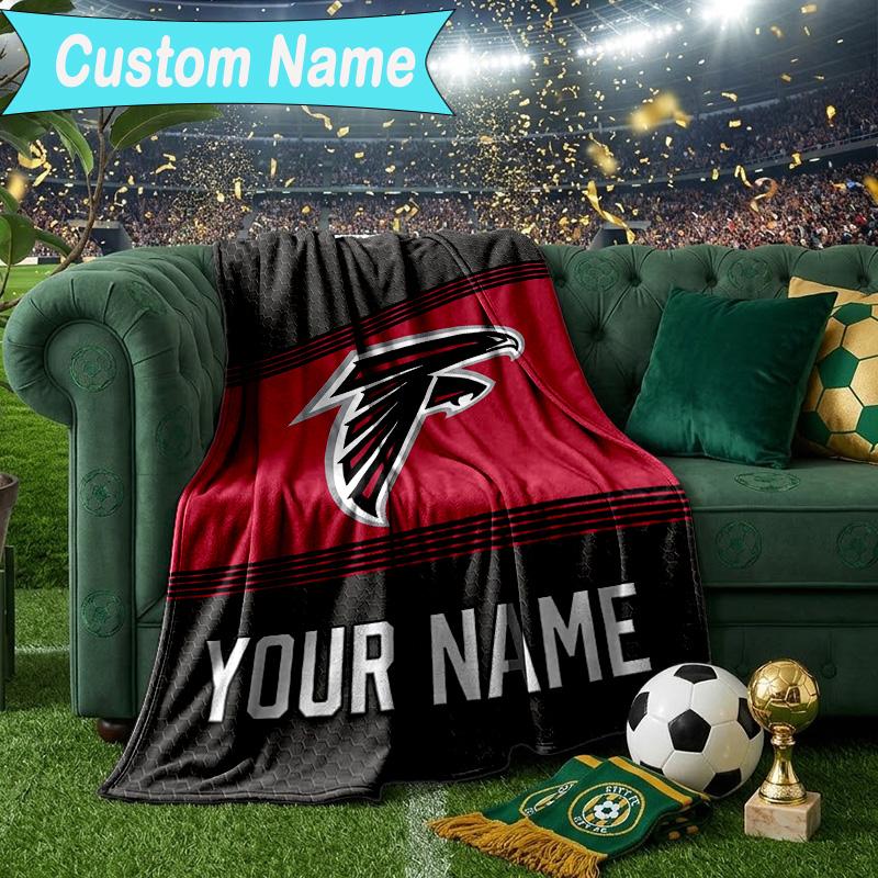 Custom Name Blanket Atlanta-Falcons Rise Up Blanket Bedding Blanket for Travel, Camping, Living Rooms, Offices, Sofas, Fan Christmas gift