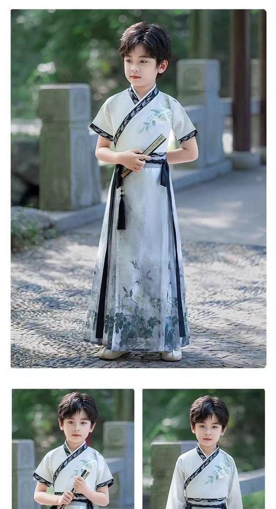 Boys' Autumn Ming Dynasty Style Hanfu: Ancient Chinese Tang Suit for Young Masters
