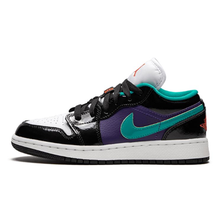 Jordan 1 Low Black Court Purple Turbo Green GS 553560-035 38