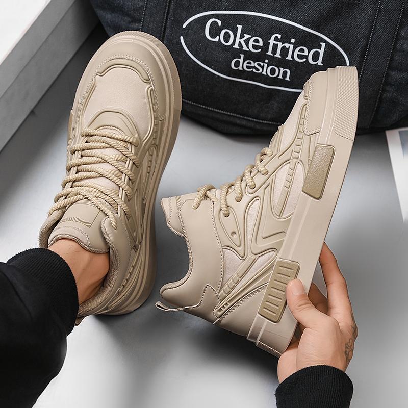 Męskie Czarne Buty do Koszykówki Codzienne Buty Skateboardowe Beżowe Wysokie Trampki do Biegania dla Studentów Duże Rozmiary