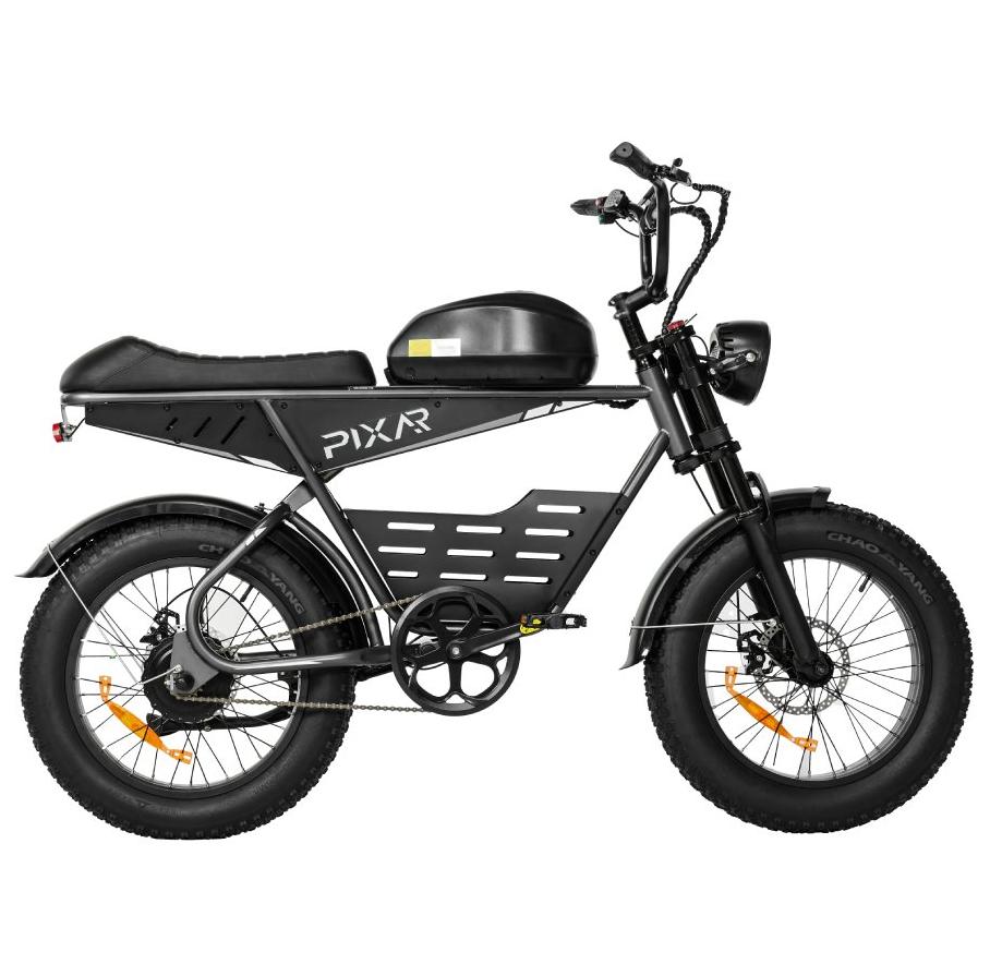 PIXAR Super -30AH Retro styl Dlouhý dojezd Elektrické kolo 48V 30AH Baterie 500W Motor 20palcová široká kola Terénní E-Mountain Bike