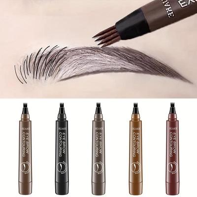 Penna per sopracciglia impermeabile impeccabile, matita per sopracciglia liquida in 5 tonalità, aspetto naturale e duraturo, adatta a tutti i tipi di pelle