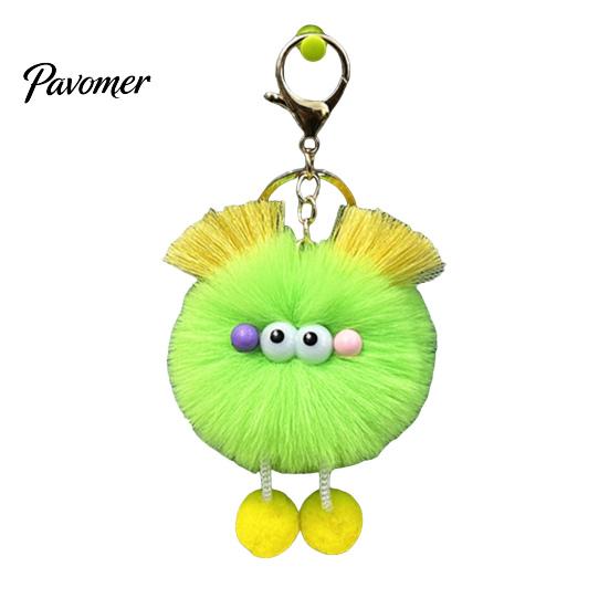 Soft Pompom Key Ring Cartoon Plush Ball Keychain, Fluffy Keychain with Metal Clasp, Clasp Backpacks Handbags Keys Decorative Pendant for Men