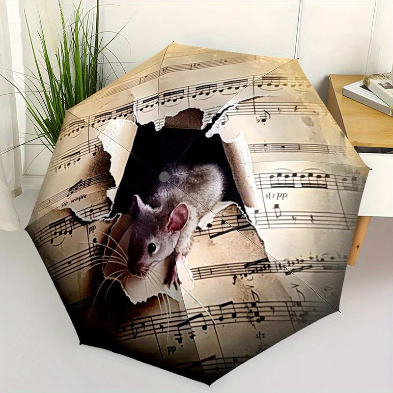 Music Themed Automatic Folding Umbrella Compact Lightweight For Outdoor Adventurest109