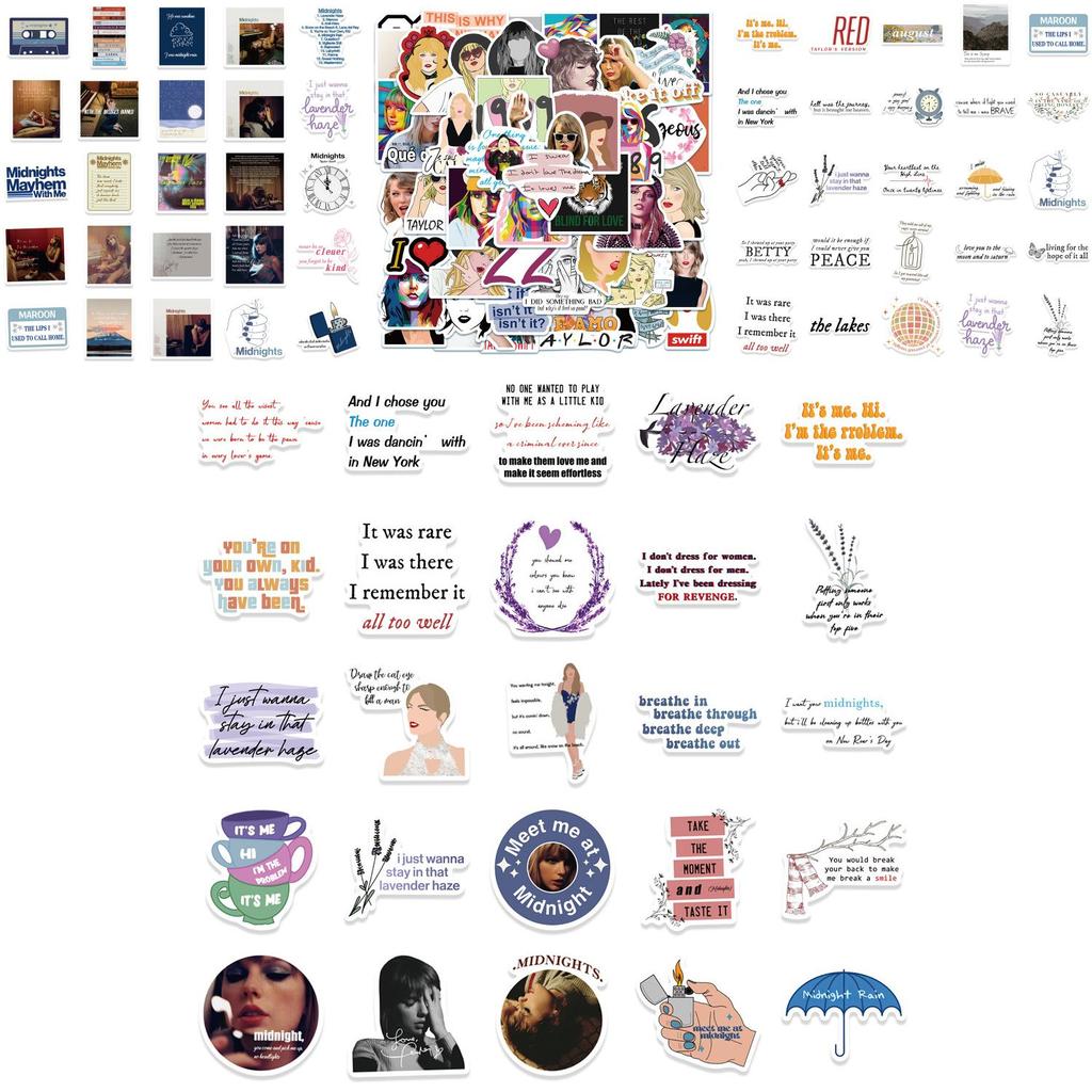 Taylor Swift Music Album Stickers Waterproof Diy For Luggage Guitar Skateboard Phone Case Water Bottle