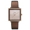 Orologio da Donna Retro Quadrato in Pelle Orologio al Quarzo Impermeabile Semplice alla Moda