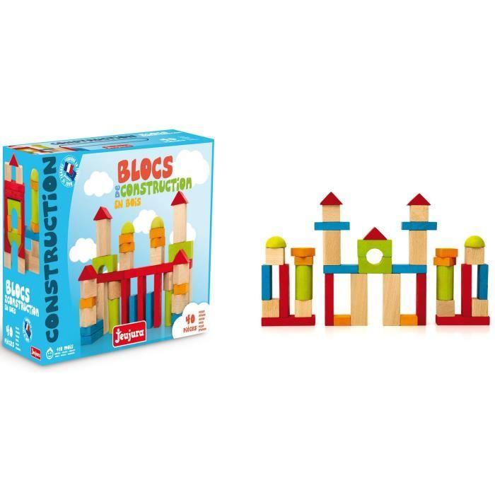 Jeu de Construction en Bois - JEUJURA - 40 Pièces - Valisette de Rangement