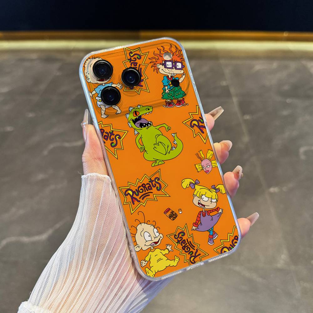 

R-Rugrat Chuckie A-Angelica Phone Case For iPhone 17,16,15,14,13,12,11 Pro,Max,Plus,X,XS,XR,SE4,E Mini Transparent Soft Cover iPhone15pro