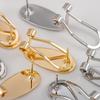 5pcs 10pcs 9x20mm Brass Clip-on Earrings Cabochon Cameo Setting Blank Earring Fixtures Accessories for Findings DIY Components