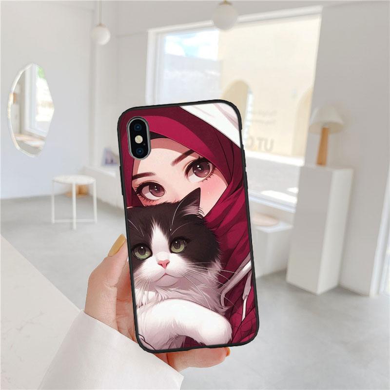 PP40 Islamic Muslim Girls Hijab Soft Shell Phone Case for Redmi Note 8 9 Pro Max 9S 9T 9C NFC 8T 8A 10A A4