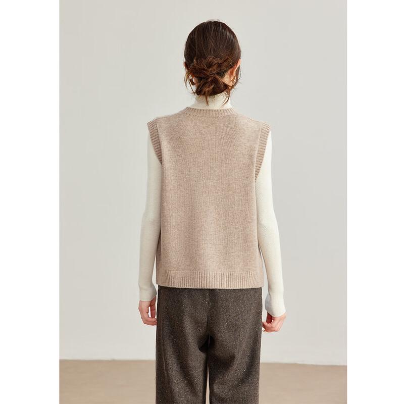 Shexi Women's 100% Wool Cable Knit Layered Vest
