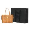 MCM Liz classic monogram double-sided tote bag and shoulder bag, combination of canvas and leather, women's style in brown and cocoa combination