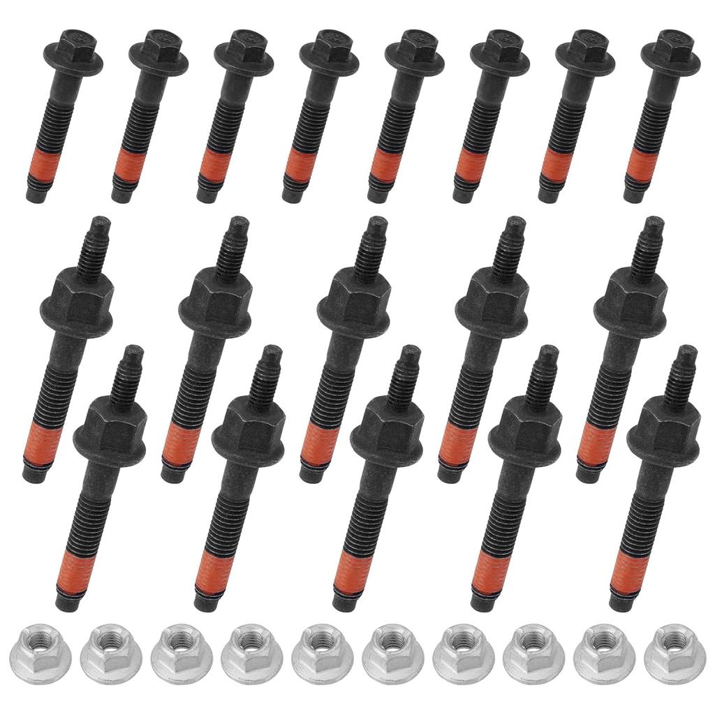 5.7 Exhaust Manifold Bolts & Nuts Compatible With Chrysler 300, Jeep, Dodge Charger Challenger, Ram 1500 2500 2009- V8 Engines Replace# 03309 (Left &