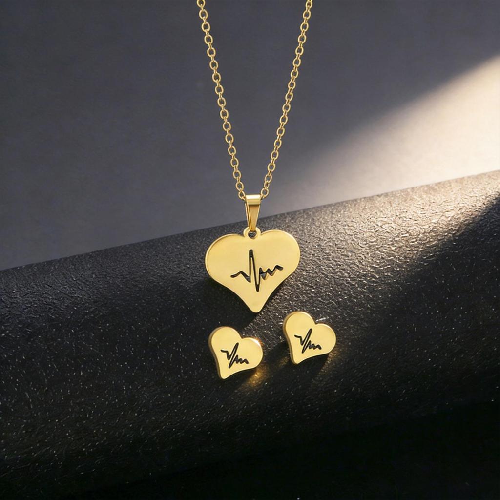 European Fashion Star & Moon Clavicle Necklace and Earring Set
