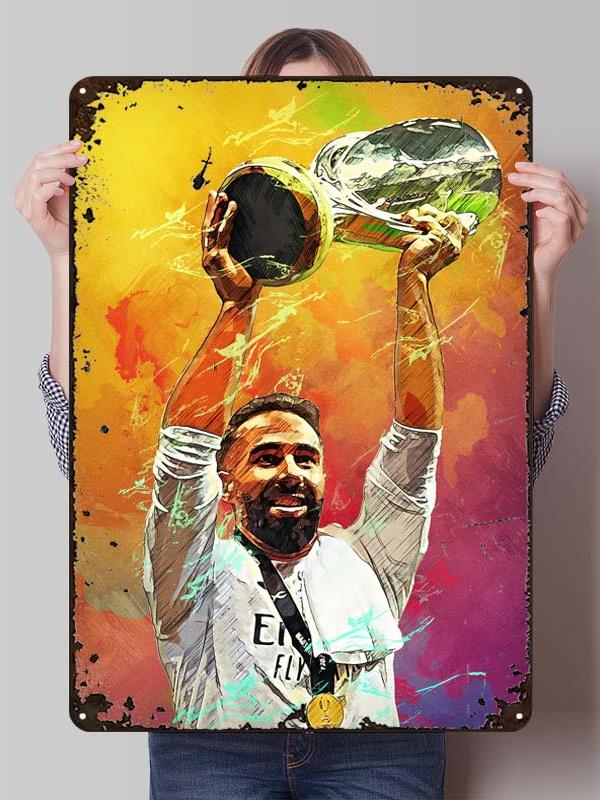 Dani Carvajal Metal Posters Customizable Sign Decor for Room Decoration Football Player Tin Signs for Home Wall Art Decoration