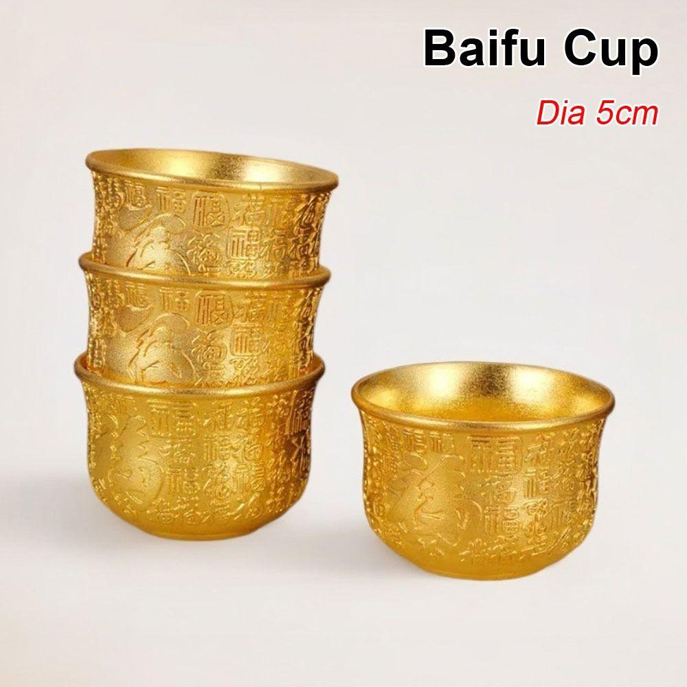 

1Pcs Small Mini Baifu Rice Cylinder 5cm Baifu Cup Alloy Cornucopia Home Decoration Accessories