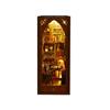 DIY Miniature Bookend With LED Light 3D Puzzle Develop Patience Wooden Art Bookshelf Insert Decor