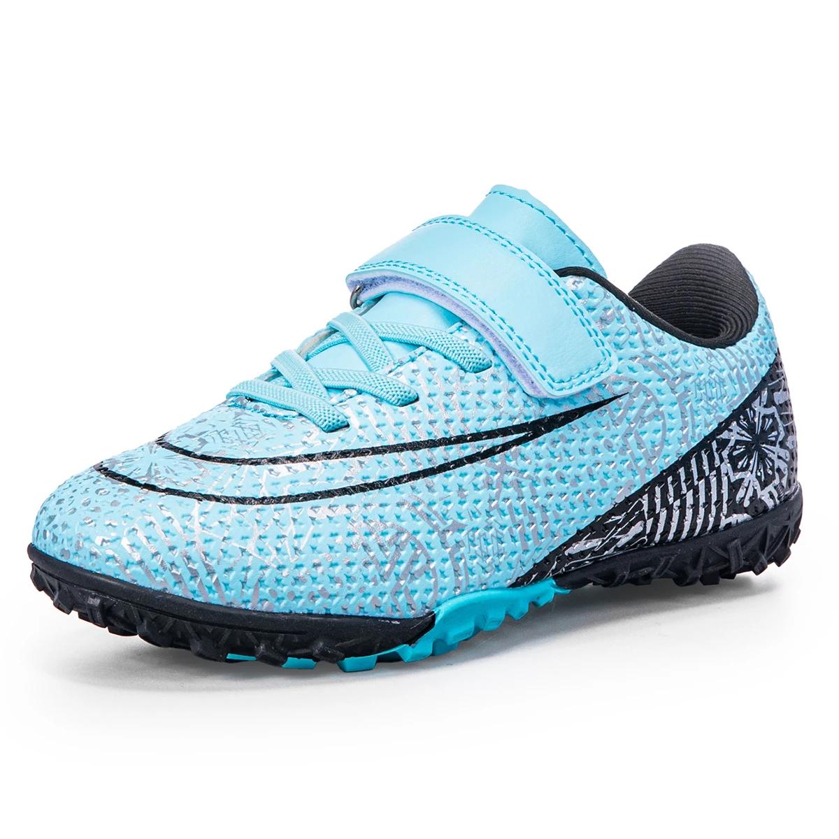 Chaussures de Football pour Enfants Gazon Société Entraînement en Salle Original Garçon Fille Chaussures de Football Crampons Antidérapants Bottes de Terrain de Football pour Enfants 36