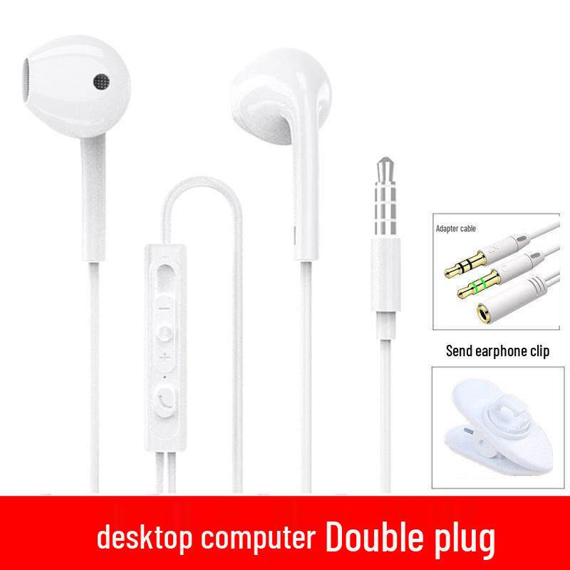 In-Ear Wired Computer Headphones with 2-3 Meter Cable & Microphone for Live Streaming