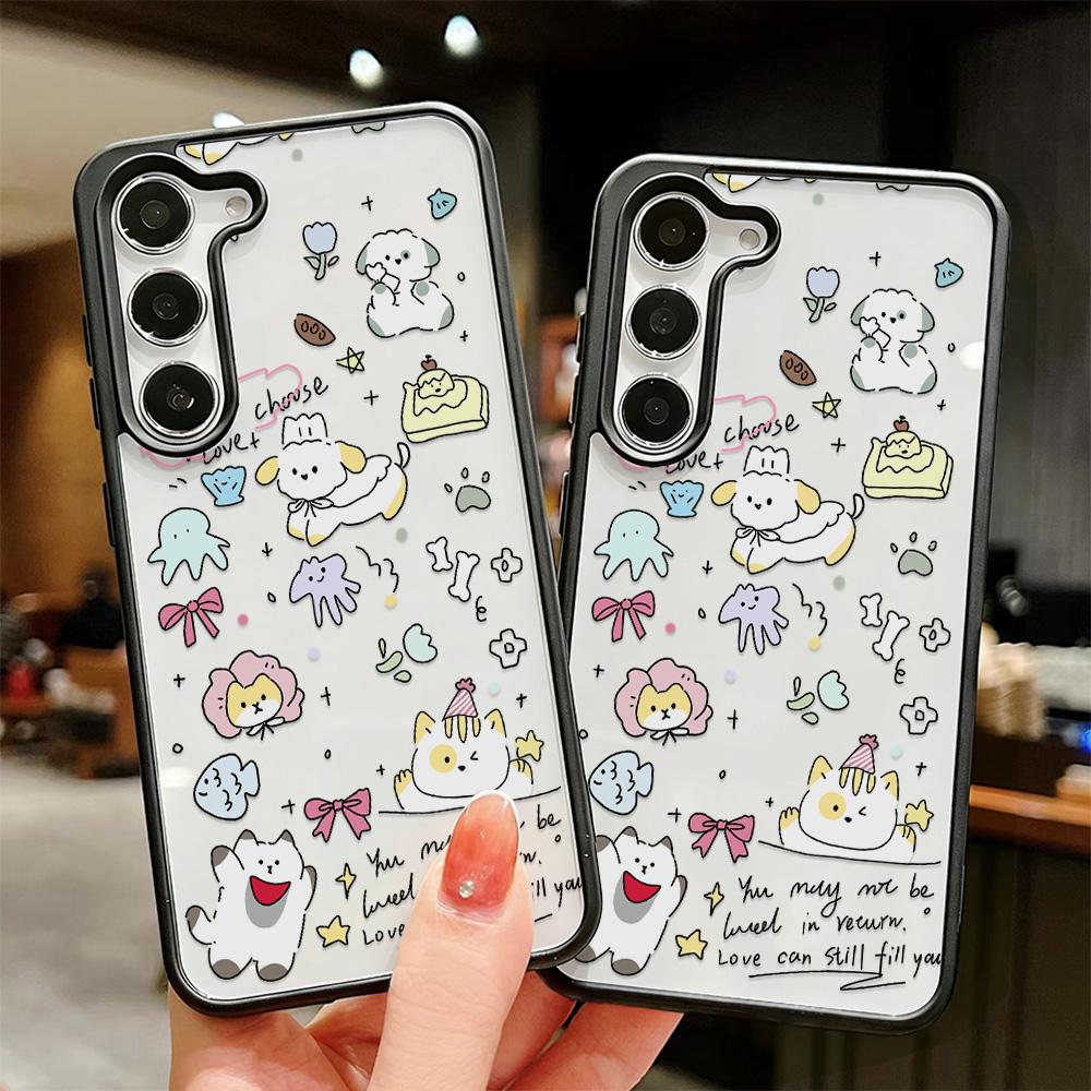 Custodia per Telefono Animali Cartoni Animati Per Samsung Galaxy S26 Ultra Case S25 S24 FE S23 A17 A07 A56 5g A16 A55 A54 A36 A26 Cover Trasparente Opaca