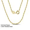 Effie Queen 925 Silver Basic Chain Necklace Woman Neck Chain 45cm 1mm Cable Chain Necklaces 18K Gold  Jewelry Wholesale SC06-18K