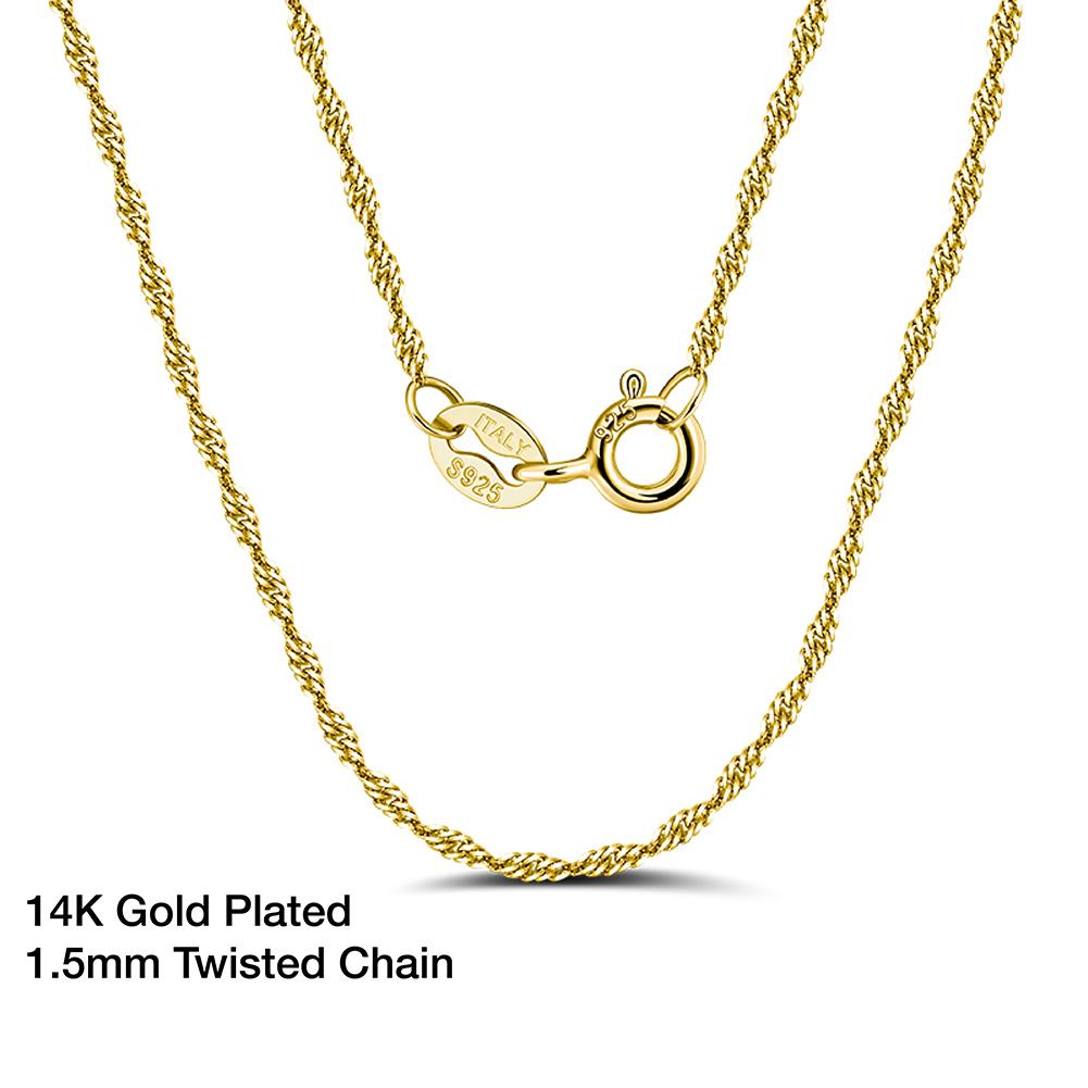 Effie Queen 925 Silver Basic Chain Necklace Woman Neck Chain 45cm 1mm Cable Chain Necklaces 18K Gold Jewelry Wholesale SC06-18K