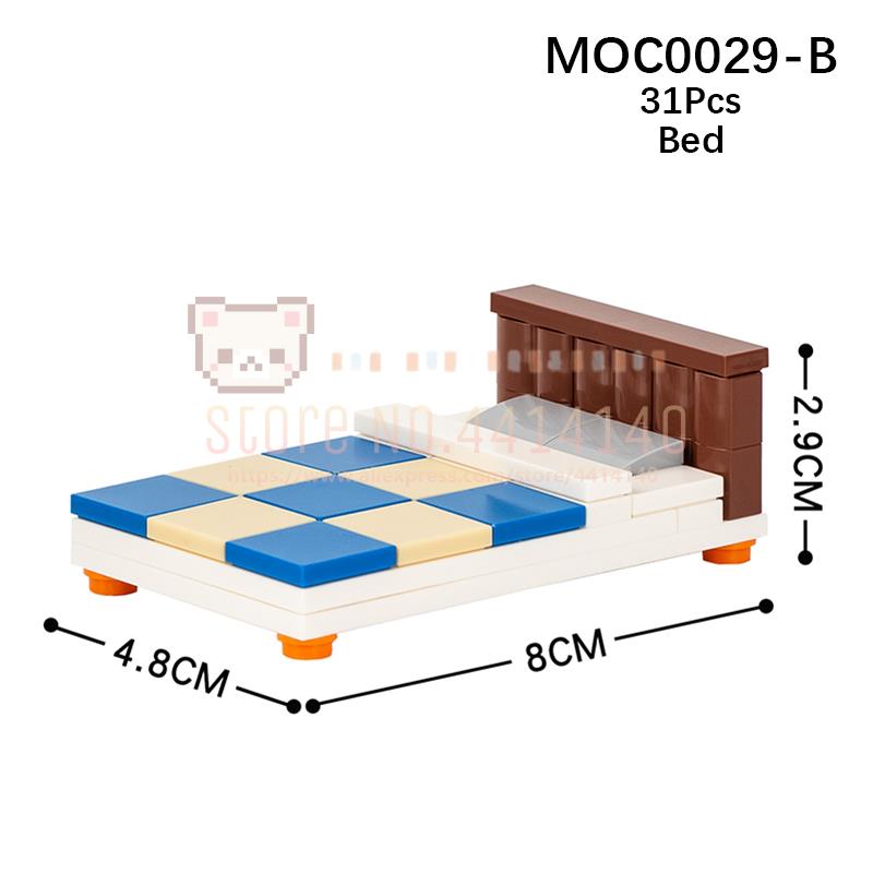 

Мебель для дома MOC Строительные блоки Городская сцена Сделай сам Кухня Кровать Диван Туалет Ванна Модель Украшение Сборка Кирпичики Игрушки Для Детей